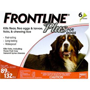 Flea Control Plus for Dogs And Puppies 89-132 lbs 6 Pack